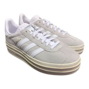 Grey Two/White - Adidas Women's "Gazelle Bold" Triple-Stack Outsole Court Sneake